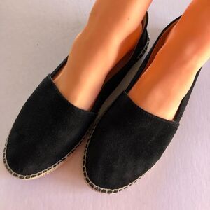VIGUERA Women’s Black Suede Leather Espadrille 39